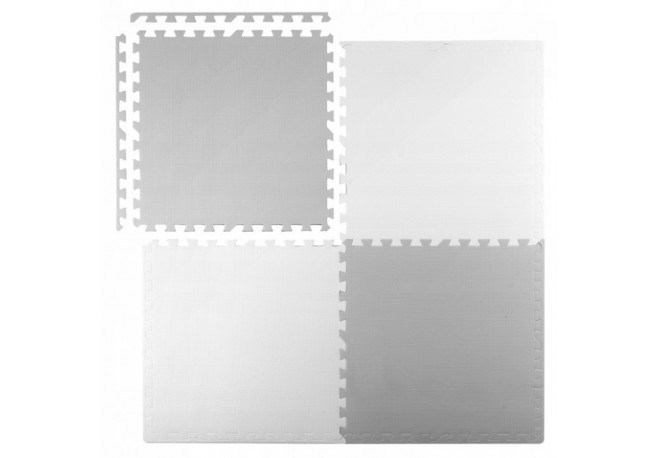 Salteluta de joaca 120 x 120 cm Ricokids 7480 - Alb - Gri - Resigilat (Unul dintre cele patru elemente este taiat)