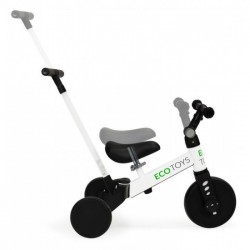 Tricicleta cu pedale si maner 2 in 1 Ecotoys YM-BT-6 - Alb - Resigilat (lipsa maner de impins)