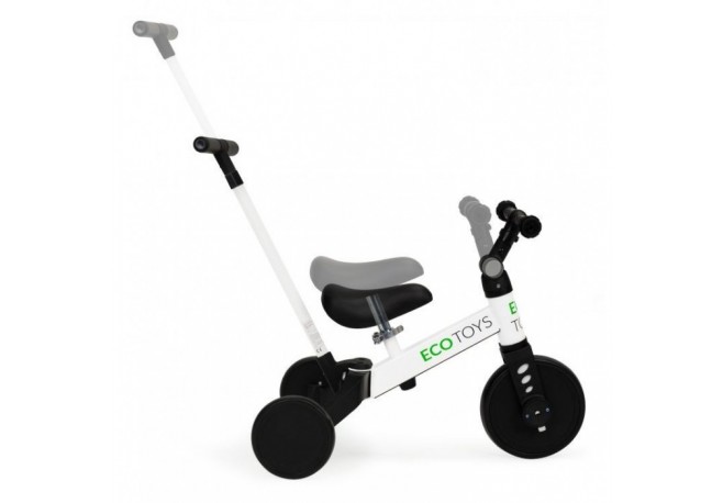 Tricicleta cu pedale si maner 2 in 1 Ecotoys YM-BT-6 - Alb - Resigilat (lipsa maner de impins)