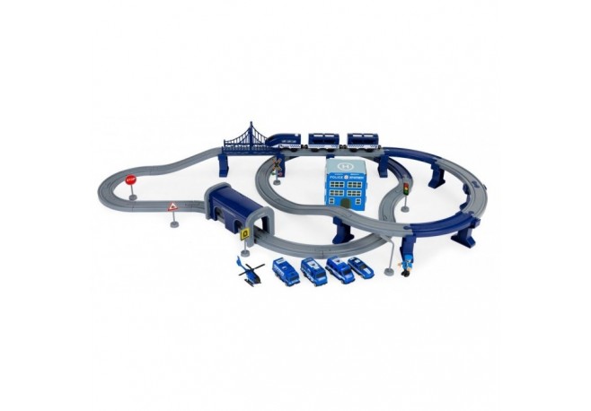 Circuit cale ferata alimentata cu baterii Ecotoys HC493770 Police