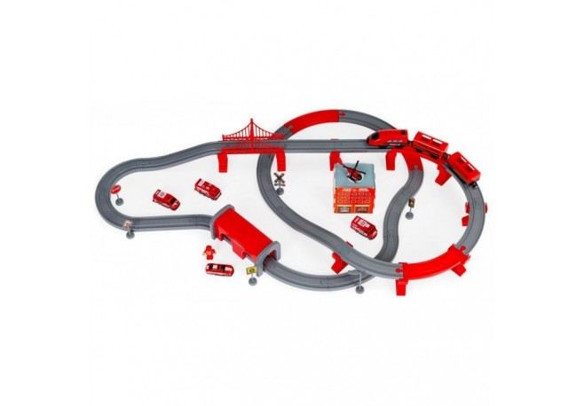 Circuit cale ferata alimentata cu baterii Ecotoys HC494087 Pompieri
