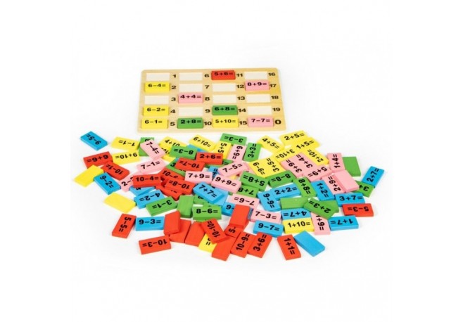 Piese tip domino cu calcule matematice si tabla Ecotoys MB386
