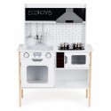 Bucatarie din lemn cu sunete accesorii si LED-uri Ecotoys PLK537