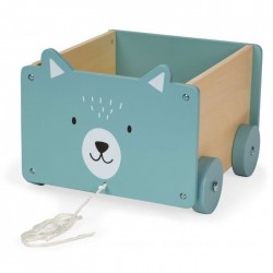 Carucior din lemn pentru depozitarea jucariilor Ecotoys 2903