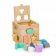 Cub educational cu 12 blocuri din lemn si sortator Ecotoys 2540