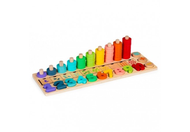 Jucarie educativa din lemn 3 in 1 tip ABAC Ecotoys 2052