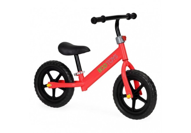 Bicicleta fara pedale cu roti din spuma EVA Ecotoys JM-763 - Rosu
