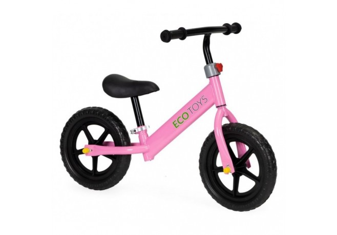 Bicicleta fara pedale cu roti din spuma EVA Ecotoys JM-763 - Roz