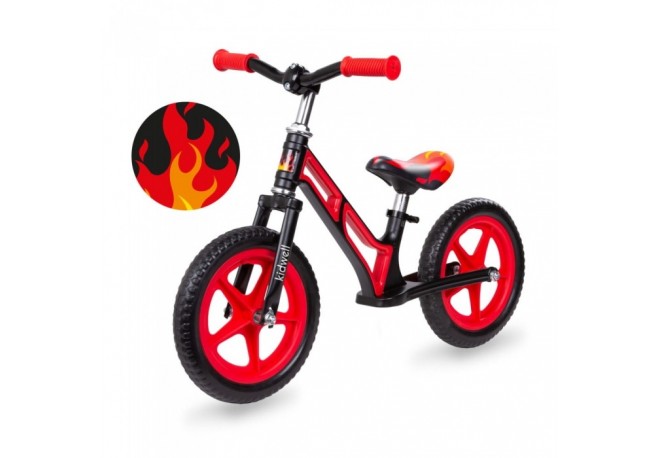 Bicicleta fara pedale cu cadru din magneziu Kidwell COMET - Black Red