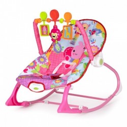 Balansoar cu vibratii 2 in 1 Ecotoys 8617 - Roz