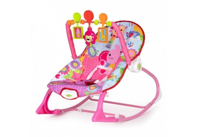 Balansoar cu vibratii 2 in 1 Ecotoys 8617 - Roz