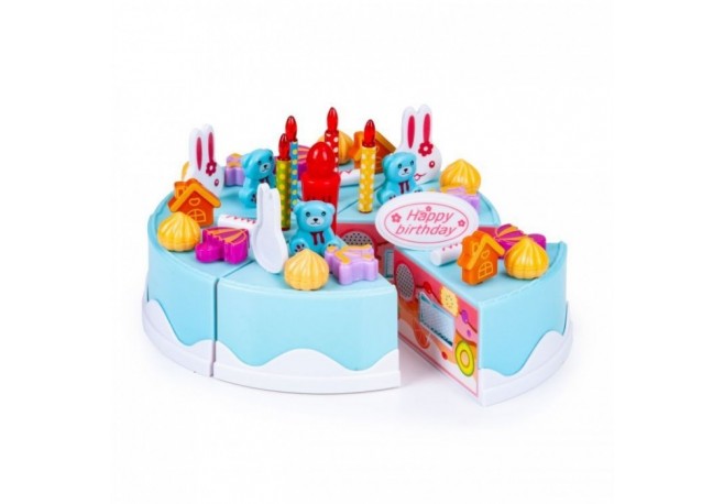 Set tort aniversar cu accesorii 75 de elemente Ecotoys HC340709