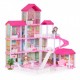 Casuta pentru papusi cu mobilier gradina si LED-uri Ecotoys HC507639