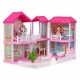 Casuta pentru papusi pliabila cu mobilier si LED-uri Ecotoys HC507647