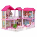 Casuta pentru papusi pliabila cu mobilier si LED-uri Ecotoys HC507647