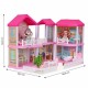 Casuta pentru papusi pliabila cu mobilier si LED-uri Ecotoys HC507647