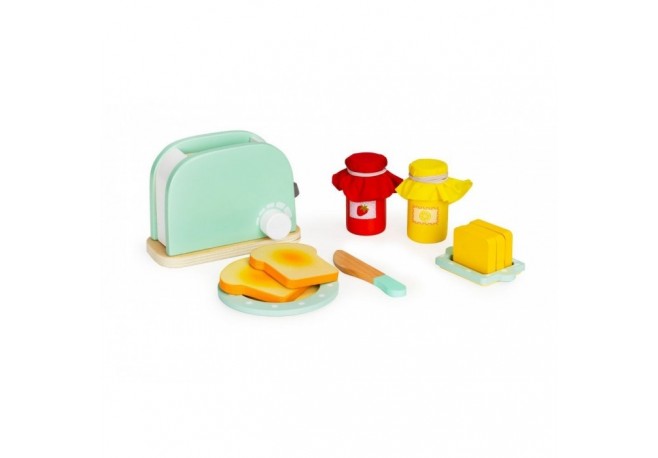 Prajitor de paine din lemn cu accesorii Ecotoys HM200720