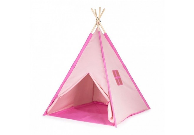 Cort indian teepee de joaca pentru copii tip wigwam Ecotoys - Roz