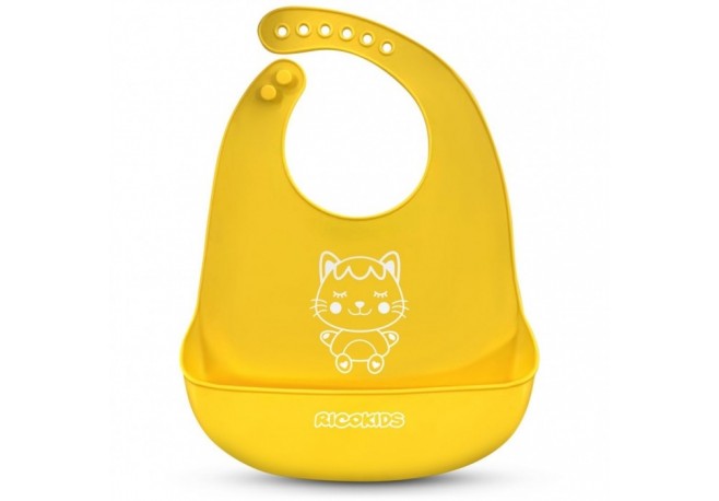 Bavetica din silicon cu buzunar Ricokids 700390 - Galben