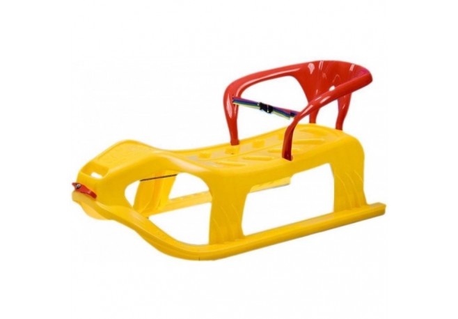 Sanie copii Marmat Snow Star Z cu spatar - Galben