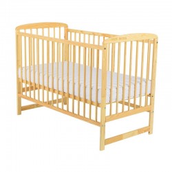 Babyneeds - Patut din lemn Ola 120x60 cm Din lemn de pin Stabil si rezistent Inaltime saltea reglabila pe 3 nivele Laterala cu 3