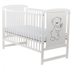 BabyNeeds - Patut din lemn Timmi 120x60 cm Din lemn de pin si mdf Stabil si rezistent Inaltime saltea reglabila pe 3 nivele Late