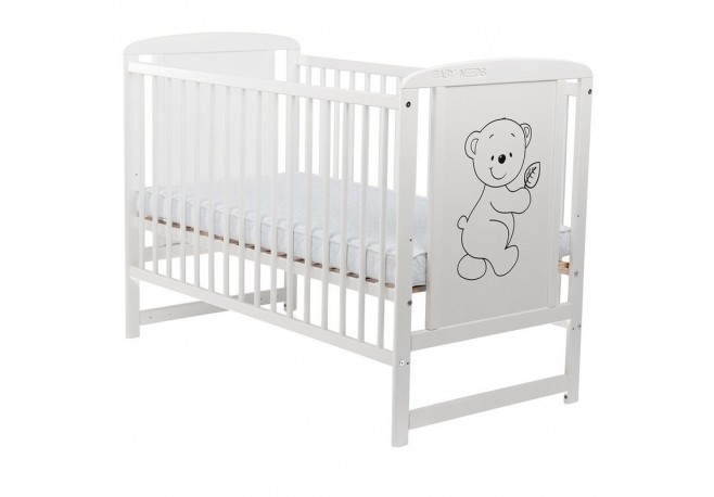 BabyNeeds - Patut din lemn Timmi 120x60 cm Din lemn de pin si mdf Stabil si rezistent Inaltime saltea reglabila pe 3 nivele Late