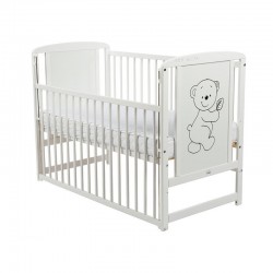 Babyneeds - Patut din lemn Timmi 120x60 cm Cu laterala culisanta Din lemn de pin si mdf Stabil si rezistent Inaltime saltea regl
