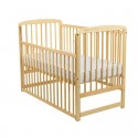 BabyNeeds - Patut din lemn Ola 120x60 cm Cu laterala culisanta Din lemn de pin Stabil si rezistent Inaltime saltea reglabila pe 