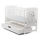 Babyneeds - Patut din lemn Timmi 120x60 cm Cu sertar cu capac Din lemn de pin si mdf Stabil si rezistent Inaltime saltea reglabi