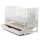 Babyneeds - Patut din lemn Timmi 120x60 cm Cu sertar cu capac Din lemn de pin si mdf Stabil si rezistent Inaltime saltea reglabi