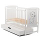 Babyneeds - Patut din lemn Timmi 120x60 cm Cu sertar cu capac Din lemn de pin si mdf Stabil si rezistent Inaltime saltea reglabi