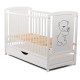Babyneeds - Patut din lemn Timmi 120x60 cm Cu sertar cu capac Din lemn de pin si mdf Stabil si rezistent Inaltime saltea reglabi