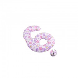 BabyNeeds - Perna multifunctionala Enjoy Cu husa detasabila din bumbac Floricele mov
