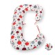BabyNeeds - Perna 3 in 1 pentru gravide si bebelusi Soft Plus Cu husa detasabila din bumbac Bulinute rosii