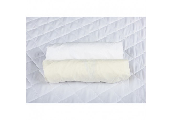 BabyNeeds - Set 2 cearceafuri cu elastic 120x60 cm Crem+Alb