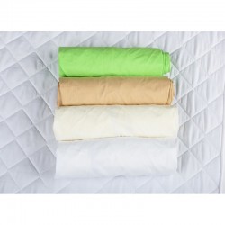 BabyNeeds - Set 4 cearceafuri cu elastic 140x70 cm Cappuccino+Crem+Alb+Verde