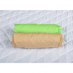 BabyNeeds - Set 2 cearceafuri cu elastic 140x70 cm Cappuccino+Verde