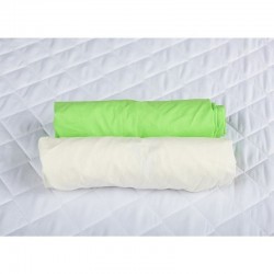 BabyNeeds - Set 2 cearceafuri cu elastic 140x70 cm Verde+Alb