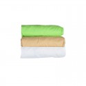 BabyNeeds - Set 3 cearceafuri cu elastic 140x70 cm Cappuccino+Alb+Verde