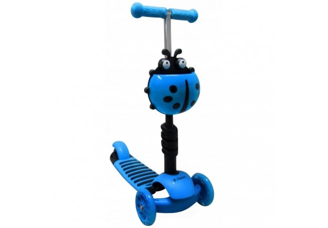 Trotineta 5 in 1 roti cu LED platforma antiderapanta JR R-Sport - Albastru - Resigilat