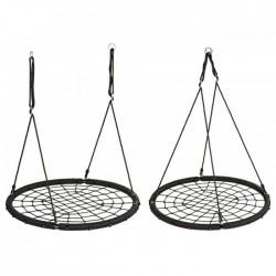 Leagan pentru copii rotund tip cuib de barza suspendat 100 cm Ecotoys MIR8015 - Negru