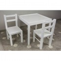 Set de masa cu doua scaune pentru copii Drewex - Alb