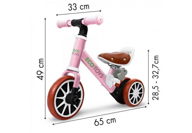 Bicicleta fara pedale Ecotoys LC-V1307 - Roz - Resigilat