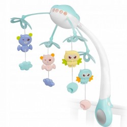 Carusel muzical pentru patut cu proiector sunete si jucarii Ricokids RK-813 - Albastru