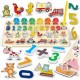 Tabla educativa din lemn cu cifre animale si vehicule Ricokids 781400