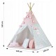 Cort de joaca pentru copii cu ghirlanda si lumini Ricokids 120 x 120 x 165 cm - Roz - Resigilat (ambalaj deteriorat)