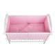 BabyNeeds - Lenjerie patut 5 piese Cu doua protectii laterale Pernuta Plapumioara Cearceaf Din bumbac Pentru patut 120x60 cm Roz