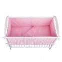 BabyNeeds - Lenjerie patut 5 piese Cu doua protectii laterale Pernuta Plapumioara Cearceaf Din bumbac Pentru patut 120x60 cm Roz