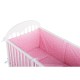 BabyNeeds - Lenjerie patut 5 piese Cu doua protectii laterale Pernuta Plapumioara Cearceaf Din bumbac Pentru patut 120x60 cm Roz